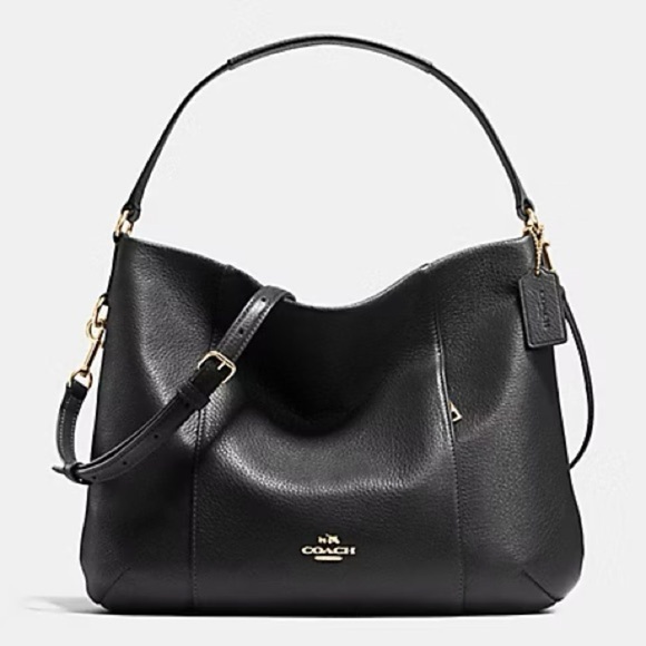 Vintage Coach black leather East/West Isabelle hobo shoulder bag - Picture 1 of 10